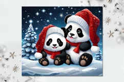 Christmas Panda | 6 Xmas Skinny Tumbler Sublimation Designs Product Image 7