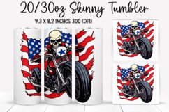 Man Skull Ride An American Flag - Sublimation Tumbler Design Product Image 1