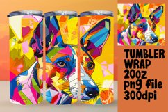 Dynamic Colorful Dog Tumbler Wrap 20oz Sublimation Product Image 1