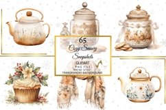 Watercolor Winter Cozy Snowy Snapshots Clipart Bundle Product Image 7