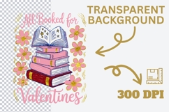 All Booked for Valentines PNG | Book Lover Valentine Product Image 3