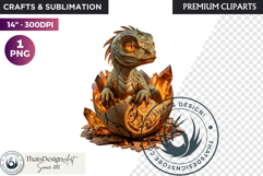 Cute Baby Dragon in a egg Clipart, dragon egg, Fantasy PNG Product Image 1