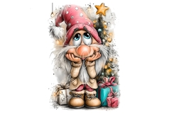 15 PNG Whimsical Cute Christmas Watercolor Gnomes Bundle Product Image 7