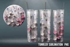 3D Tumbler Wrap| 3D Flowers Art Tumbler Sublimation Product Image 5