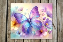 Butterfly | 4 watercolor skinny tumbler Sublimation designs Product Image 3