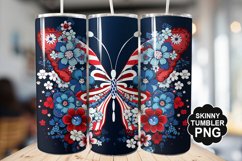 Butterfly Tumbler Wrap for Sublimation - 4th of july Tumbler Product Image 1