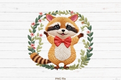 Raccoon Faux Embroidery Png Sublimation Product Image 2