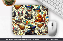 Halloween Cat Mouse Pad Sublimation, Halloween Mouse Pad PNG Product Image 1