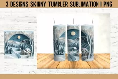 Winter 3D Tumbler Sublimation Designs PNG Product Image 2