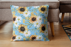 Summer Floral Seamless Pattern Pack, Watercolor Sunflower Product Image 7