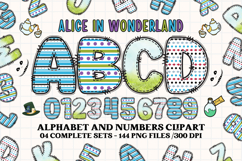 Alice in Wonderland Digital Papers, Alice doodle letters Product Image 2