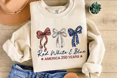 Red White & Blue 250 Anniversary PNG T-Shirt|4th of July PNG Product Image 7