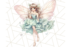 Pastel Fairy Garden Clipart, Cute Fairies &amp; Toadstools PNG Product Image 4