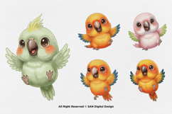 15 Bundle Watercolor Parrot Bird Macaw Parakeet Cockatoo Fly Product Image 7