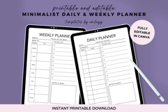Minimalist Weekly &amp; Daily Planner Printable Template Product Image 1