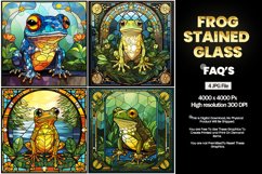 Frog Stained Glass Square Coaster - 04 Variations Product Image 2
