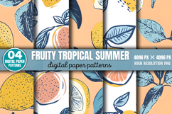 Fruity Tropical Summer Digital Paper PNG Product Image 1