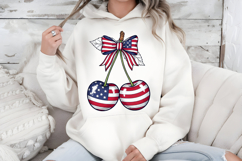 Patriotic Cherry PNG 4th Of July American Flag Sublimation Product Image 7