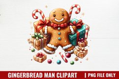 Gingerbread Man Clipart PNG Product Image 1
