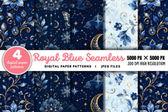 Royal Blue Seamless Digital Paper JPG Product Image 1