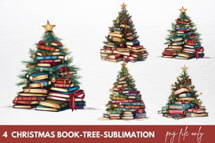 Christmas Books Tree Sublimation Clipart Product Image 1