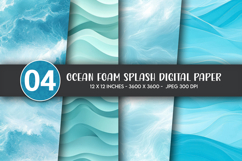 Turquoise Abstract Wave Digital Paper Product Image 1
