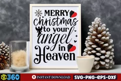 Merry christmas to your angel in heaven SVG, Christmas SVG Product Image 4