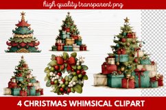 4 Whimsical Christmas Clipart featuring cute holiday charact Product Image 1