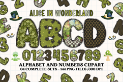 Alice in Wonderland Digital Papers, Alice doodle letters Product Image 2