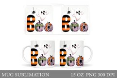 Halloween Mug Sublimation. Halloween Ghost Mug Design Product Image 1