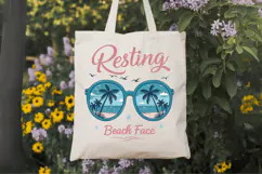 Resting beach face PNG, Summer PNG Sublimation Design Product Image 7