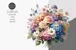Bouquet of flower, Spring clipart, Summer sublimation Product Image 1