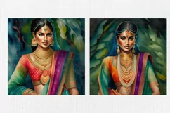 Desi art, Indian woman digital print 23 PNG Product Image 8