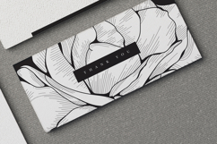 elegant wedding card with hand drawn line art roses flower Product Image 7