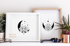 Lotus Svg, Floral Moon svg, Lotus flower png and svg Product Image 4