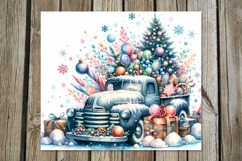 Christmas truck | 4 retro xmas Sublimation Tumbler designs P Product Image 3