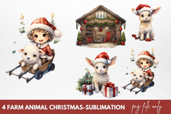 Christmas Farm Animals Clipart Christmas Animals Product Image 1
