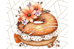 Fall Donut Clipart PNG, Autumn Donuts With Pumpkins Product Image 3