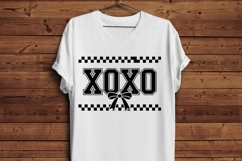 Black &amp; White Checkered Valentine Sublimation | XOXO Bow Product Image 4