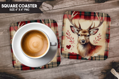 Woodland Animals Square Coaster PNG Bundle, Forest Animals Product Image 6