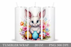 Bunny Easter Tumbler Design. Cute Bunny Tumbler Wrap Product Image 1