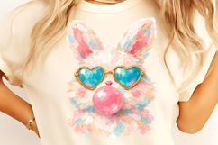 Preppy Painted Bunny for Easter PNG, Bunny Brushstroke PNG Product Image 2