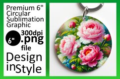 Cute Round Design for Keychains , Flower Product Image 1