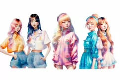 Cute Asian woman 20 PNG Digital download Product Image 7