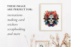 Sugar Skulls Sublimation, Day of The Dead png Product Image 3