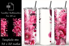 Own Name Flowers Watercolor Bundle 20oz Skinny Tumbler Wrap Product Image 8