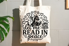 Let Me Read In Peace Svg, Book Lover Svg, Book Dragon Svg. Product Image 8
