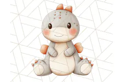 Cute Pastel Dinosaur Clipart PNG for Nursery Art, Baby Decor Product Image 3