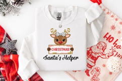 Cute Reindeer Santa&#039;s Helper SVG - Christmas Girl Design Product Image 2
