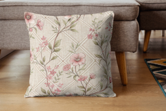 Champagne Pink Toile Digital Paper Pack, Vintage Floral Product Image 7